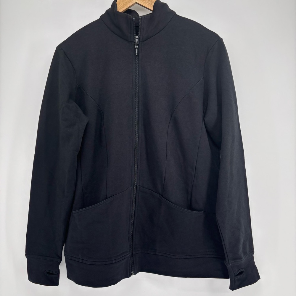 Columbia Omni Shield Jacket Women L Black Full‎ Zip Pocket Thumb Hole Activewear